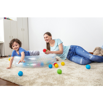 Dmuchany Basenik 2w1 dla dzieci 2+ Niebieski BESTWAY 91x20cm Brodzik + Suchy basen + 50 piłeczek